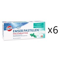 독일 Emser 엠저 파스틸렌 상쾌한 멘톨 목캔디 30개 x 6박스 무설탕 쉰목소리 보컬 강사 약국목캔디