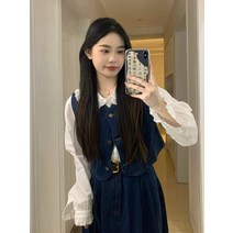 초가을 여성 프렌치 미니멀 슬림핏 데님 원피스 투피스