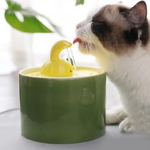 고양이 정수기 도자기 국산노필터 녹색 1개, 노란색 녹색