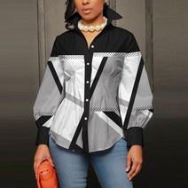 봄 얼굴 버튼 셔츠 캐주얼 턴오버 슬리브 사무실 탑 셔츠 blusa