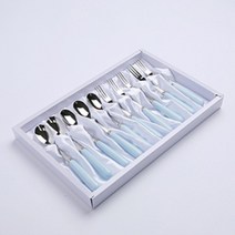 삼미 스카이블루 도자기 티스푼/티포크