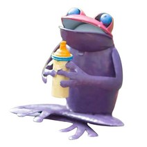 정원조형물 조각상 크리 에이 티브 철 개구리 동상 귀여운 정원 장식 퇴색하기 쉽지 않은 금속 조각 홈 잔디 사무실 책상 마당 선물, [04] D