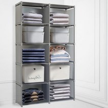 [럭시홈] 다용도 책장 수납장 보관함 패브릭 조립식 가구 - 3단 / 4단 / 5단 / 8단 / 10단, 그래이, 3칸