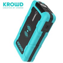 KROWD 크라우드 점프 스타터 JS-12W 배터리 방전 충전 (12V) USB 휴대폰 충전 점프 스타터 무선 충전 파워뱅크 LED 라이트