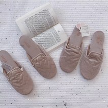 총간소음 거실 실내 화 여성 슬리퍼, 베이지