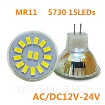 6 개몫 슈퍼 브라이트 디 밍이 가능한 mr11 5730smd 7 12 15led 3w 5w 7w 스포트라이트 전구 램프 gu4 acdc 12v-24v 유리, 7w 콜드 화이트, 아니다, 및 dc12v