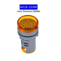 디지털테스터기 접지 전기 전압 전류 측정기 ac 50-500v 0-100a 정사각 led 계 계 110v 220v 계 계 자동차 볼트 앰프 테스터 감지기, 전압계 노란색