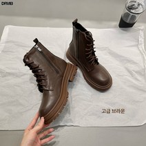 (쇼트 부츠)겨울 여성 부츠 통굽 워커 디자인 소소한 첼시 앵클 지퍼