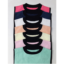 고급형 어른용 노인용 성인용 환자 방수 앞치마 턱받이 침받이 면타올직 맨투맨네크라인, 살구색