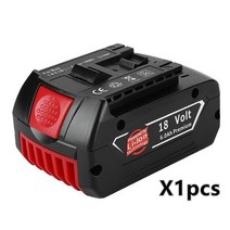 보쉬 호환 배터리 Bosch 드릴링 기계용 18V 배터리 6 0 Ah 리튬 이온 BAT609 BAT618 + 1 충전기, [01] 1pcs Battery