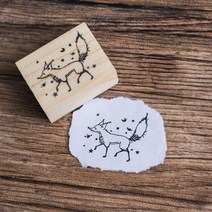 어린 왕자 시리즈 우드 스탬프 캐릭터 고무 도장 다꾸 데코 장식 나무 DIY 꾸미기, [재고없음]작은 여우 3x4cm