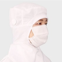 케이엠 방진 모자 정전기방지 제전모 크린룸 후드, 부착_하늘_M