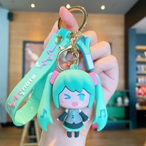 iSeriseKeyring 초음소녀 캐릭터 키링 커플용 선물용 자동차 가방 키홀더 키링, 4#그린