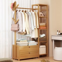 이동식 옷걸이행거 원목 스탠드옷걸이 시스템행거 원목행거 100cm*29cm*165cm, 원목색