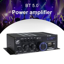 노래 반주기 마이크 앰프 ak380 블루투스 호환 2 채널 디지털 오디오 hifi 저음 음악 플레이어 가정용 자동차 용 usb aux 가라오케, 없음