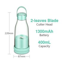 휴대용 Usb 미니 전기 믹서기 과일 야채 주스 믹서 주방 푸드 프로세서 피트니스 여행, 01 2 knifes Green