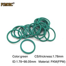 가스켓녹색 FKM o 링 ID1.78mm ~ 98.05mm 두께/CS 내유성 산 및 알칼리 씰링 개스킷 FPM o-링, 01 ID1.78x1.78mm  10pcs