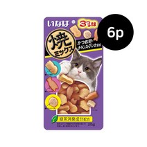 이나바 야끼믹스 가츠오부시 치킨 오징어 25g x 6개 고양이 간식 캔