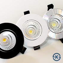 니테오 LED 5W COB 할로겐 매입등 회전 각도조절가능, 스틸, 전구색2600K, 1개