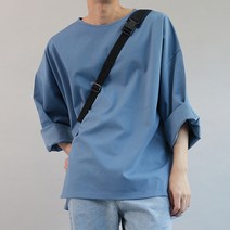 디벨로 남자 스판 라운드 무지 7부 9부 티셔츠 박스 오버핏 긴팔 면티 10컬러
