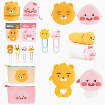 카카오 프렌즈 리틀프렌즈 실리콘 필통 키링 북마크 세트 북마크L 연필캡 라이언 어피치 무지 튜브 춘식이, 옵션3:실리콘 북마크L