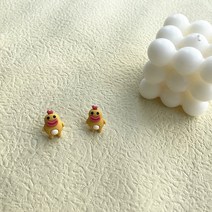 은귀요미 만화 못난이 소시지 입 작은 동물 동취 백합 귀여운 병아리 큰 입 원숭이 귀걸이 귀걸이, 소시지, 입, 애교, 병아리. - 귀걸이.
