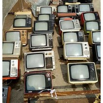 옛날tv 오래된 흑백 컬러 재생가능 골동품 가전 제품, (베이지) - 옛날 TV