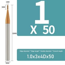 YIFINO 밀링 커터 합금 코팅 텅스텐 스틸 도구 Cnc 기계 HRC55 엔드밀 탑 키트 공작, 01 1.0x3x4Dx50_02 5PCS