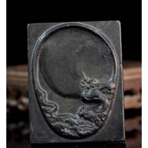 고급 벼루 서예벼루 hongshan 문화는 검은 철 운석 잉크 동상을 고취