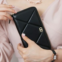 트윈써클 빅다이아 양가죽 장지갑