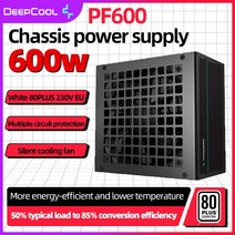 DEEPCOOL PFC 맥스 80 플러스 전원 공급 장치 PC 데스크탑 컴퓨터 풀 모듈식 섀시 무소음 600W 12V ATX PSU 유닛 PF600, [02] 600W