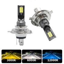 2Pcs 3030 H4 H7 LED 자동차 안개등 H11 H8 H9 H16JP H3 전조등 전구 9005 운전 램프 6000K 12V 24V, 03 H8, 04 6000 천개 차가운 흰색