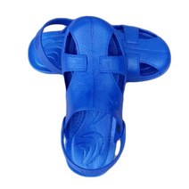 정전기 방지 슬리퍼 안전 신발 미끄럼 마사지 SPU 6 홀 두꺼운 밑창 남성 및 여성 여름 샌들, 01 Blue Sandals_03 40