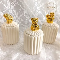 고르소 북유럽 세라믹 면봉 소품 정리함 악세사리 보관함, 스쿼럴