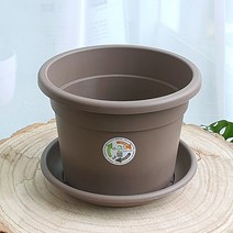 인테리어 소품 이태리 바소 프리미엄 에코 플라스틱 화분 18호, 브라운