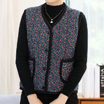 보온성 방한 보온 시장 꽃무늬 조끼 여성 여자 몸빼 6종