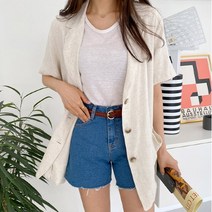 코디의시작 테일러드 린넨 벨트 반팔자켓(outer1197)