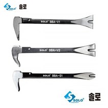 인테리어빠루 미니손빠루 못뽑기 경량빠루 못제거 타일 벽 마루바닥 샷시틀철거 하수구 지렛대 빠루망치 미니빠루 인테리어, 솔로 BBA-S1, 1개