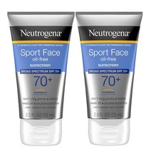 뉴트로지나 스포츠 SPF 70+ 스웻/워터프루프 오일 무첨가 선스크린 선크림 73ml x 2개
