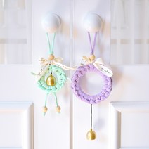 DIY 친환경 도어벨 리스 만들기 업사이클링 키트 양말목 새활용 환경교육, 블랙