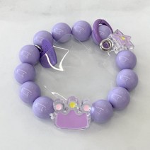 네츄럴파크 핸드폰 구슬 스트랩 태그홀더 세트, 구슬 퍼플 태그홀더