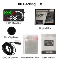 HUD추천 자동차HUD HUDGPS OBD2 HUD 자동차 헤드 디스플레이 5.5 "A8 전압 경보 X6 속도 연료 경고 LE, 02 X6