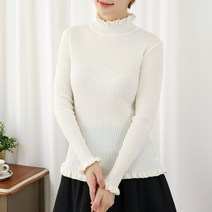 [디얼마미] 프릴 쫀쫀 니트 티셔츠 / 미시옷 빅사이즈 엄마옷 중년 여성 마담