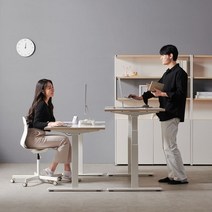 파우트 텍덱 모션데스크 1200 1400 1600 케이블홀더형, 블랙:3단화이트1200