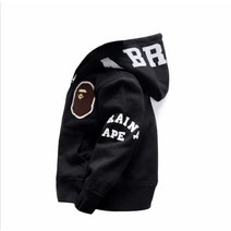 일본 패션 BAPE 추동 후드 야구 기모 코트 남 여아 집업