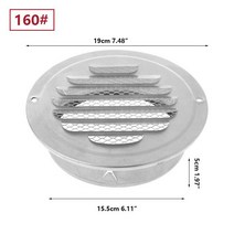 201 스테인레스 스틸 벽 에어 벤트 그릴 외부 원형 덕트 환기 후드 내구성 좋은 캡, 04 160mm