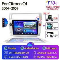 카플레이 안드로이드 매립형 매립 네비게이션 무선 장착 ai voice for citroen c4 c-triomphe quatre 2004-2009 car radio auto, 협력사, t10-1 캠 4g 32g