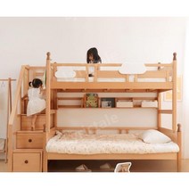 유아벙커침대 책상 형제 분리형 가구 남매침대, 1350mm x 2000mm