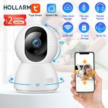 홈캠 가정용cctv 베이비캠 펫캠프로페셔널 IP 카메라 1080P 와이파이 Tuya 자동 추적 스마트 홈 보안 실내 와이파이 무선 베이비 모니터, 1080P 카메라