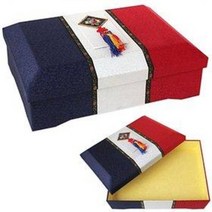 청백홍 실크꽃석 (한지상자 한과박스 명절선물 이바지, 중